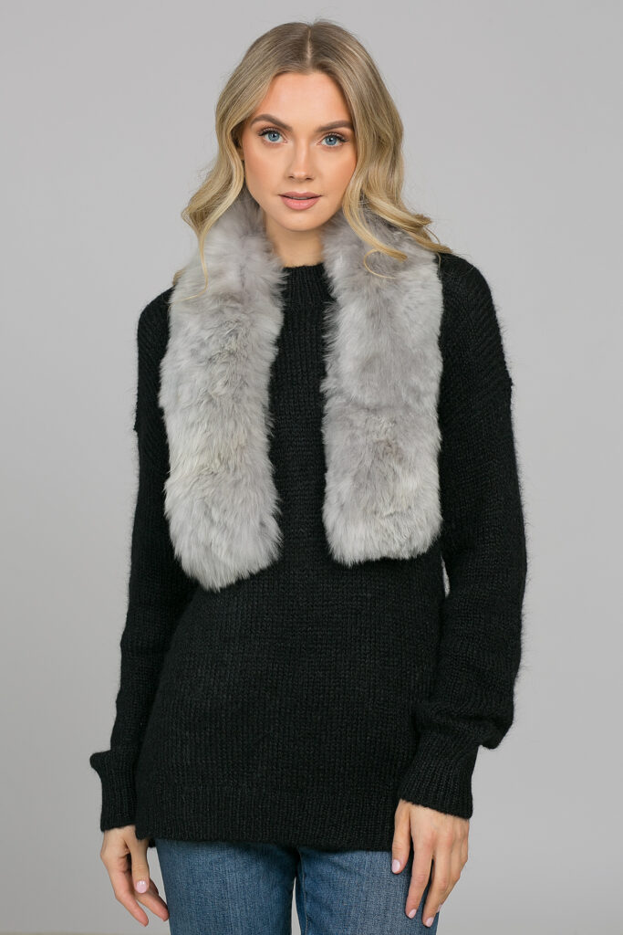 Kailinė apykaklė su pamušalu Ligia, šviesiai pilkos spalvos