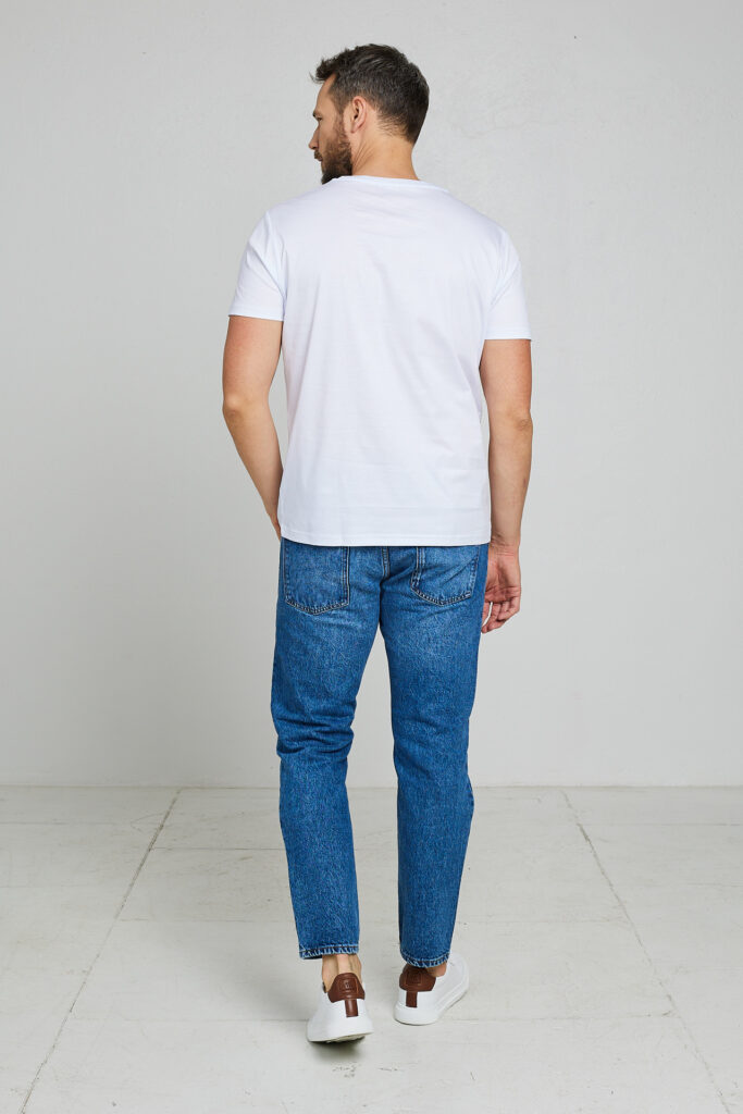 N Merserizuotos medvilnės marškinėliai Nicolas, baltos spalvos2