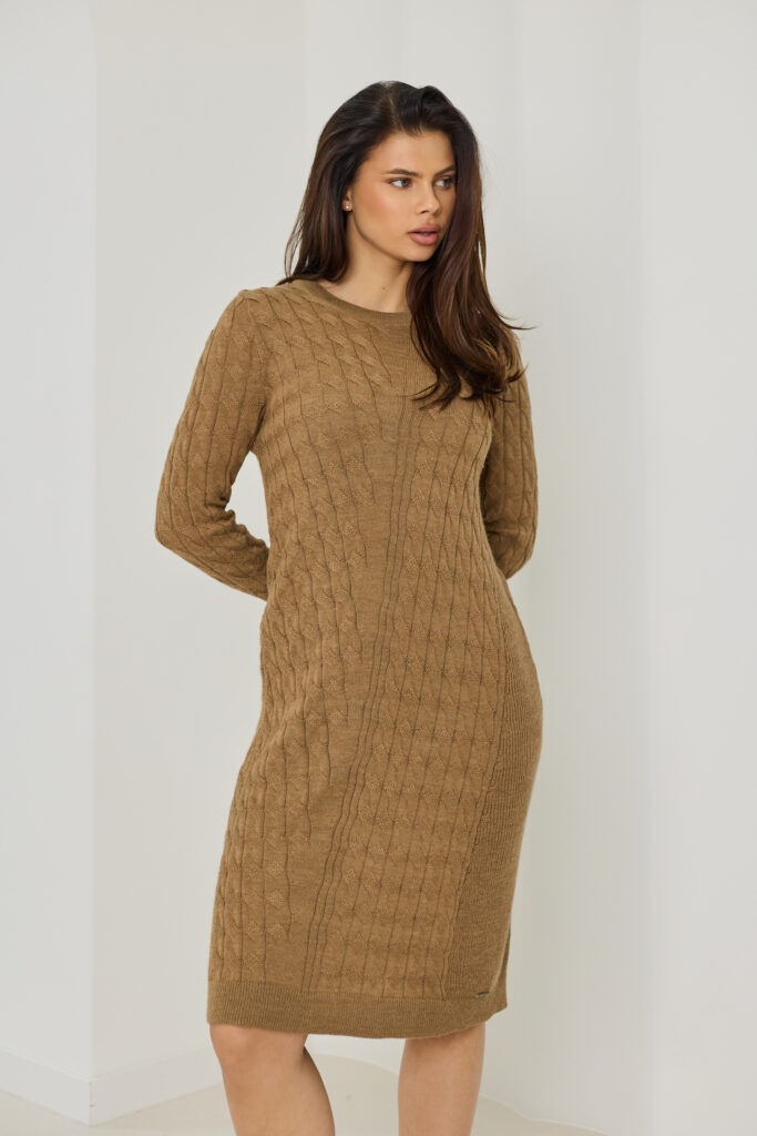 Suknelė su pynėmis Indira, kupranugario spalvos