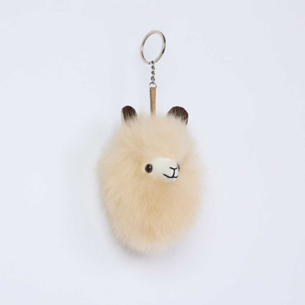 Raktų pakabukas alpakiukas, smėlio spalvos