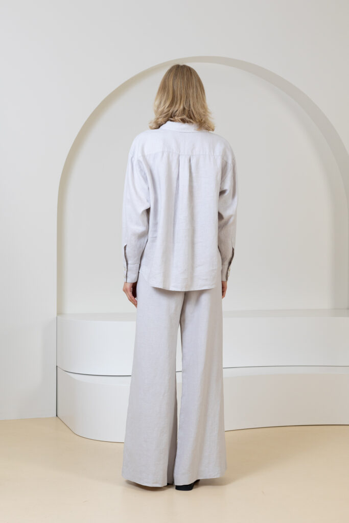 Marškiniai su pridėtinėmis kišenėmis Pari, pilkšvai-smėlinės spalvos (5)