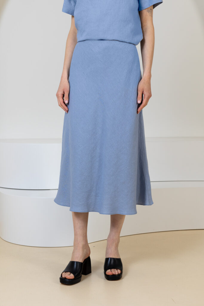 Midi sijonas Solis, žydros spalvos (2)