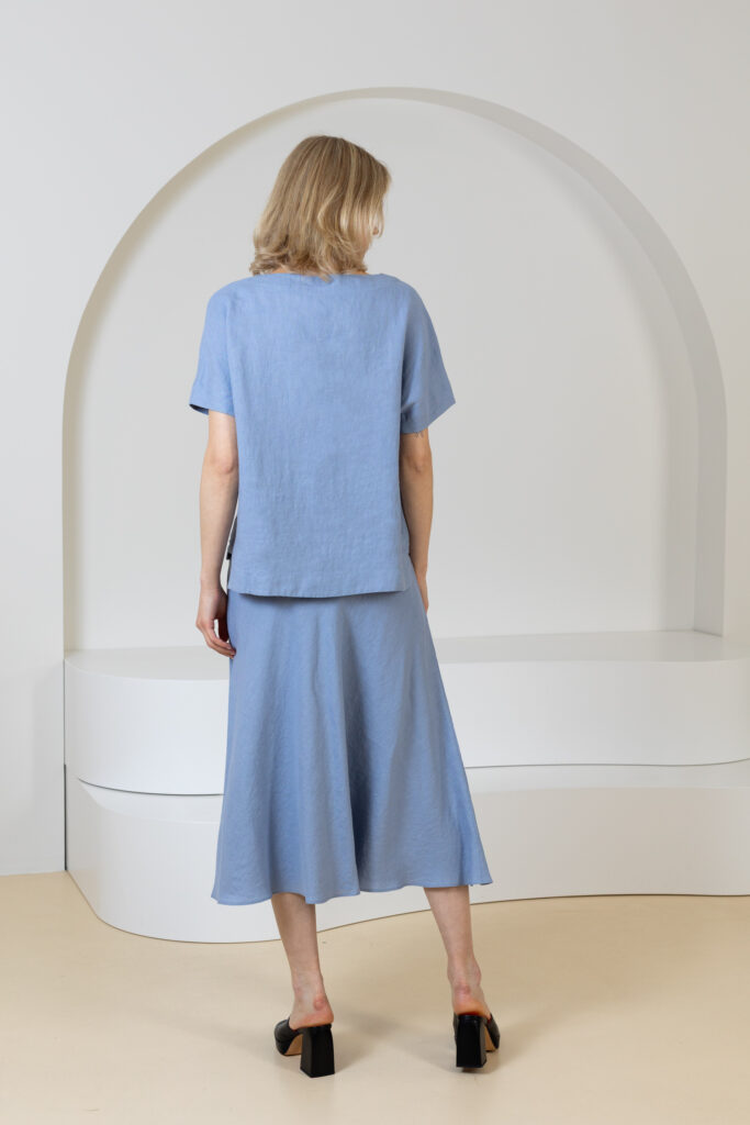 Midi sijonas Solis, žydros spalvos