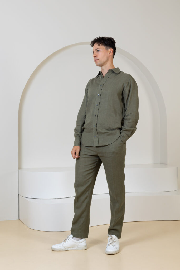 Klasikiniai marškiniai Lopez, samanų spalvos (2)